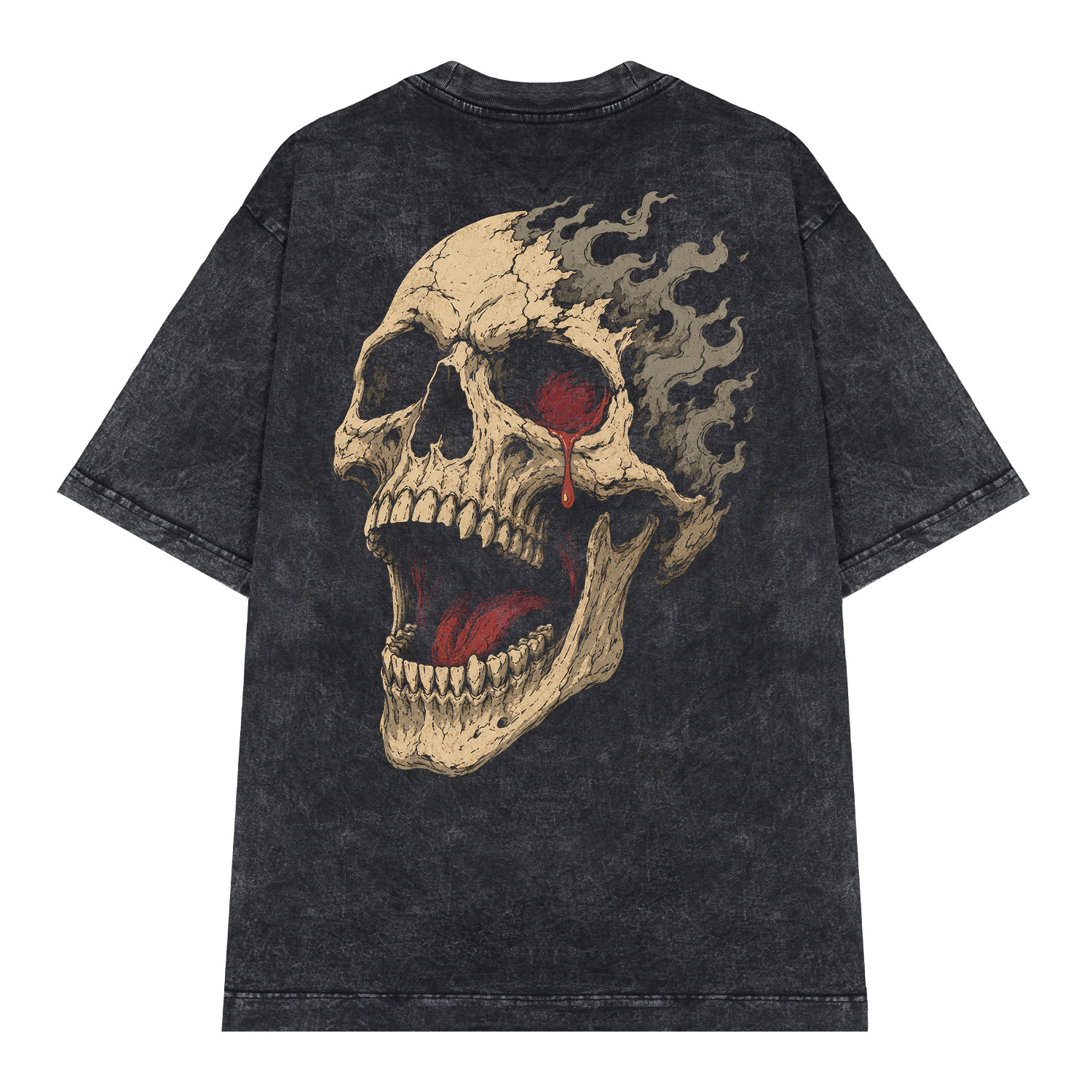 D115WS_1 Áo thun Molten Skull Wash - graphic tee oversized NVC