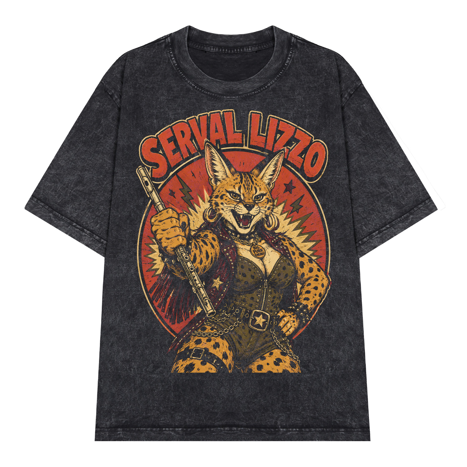 D122WS_1 Áo thun Golden Serval Wash - graphic tee oversized NVC