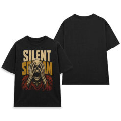 Áo thun Silent Scream Black - mặt trước và mặt sau