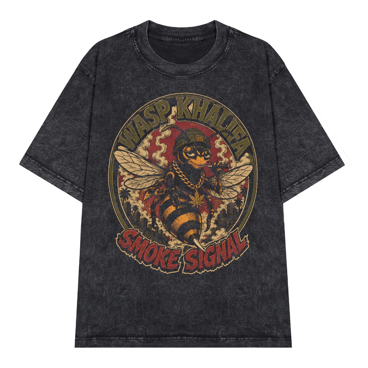 D125WS_1 Áo thun Smoke Signal Wash - graphic tee oversized NVC