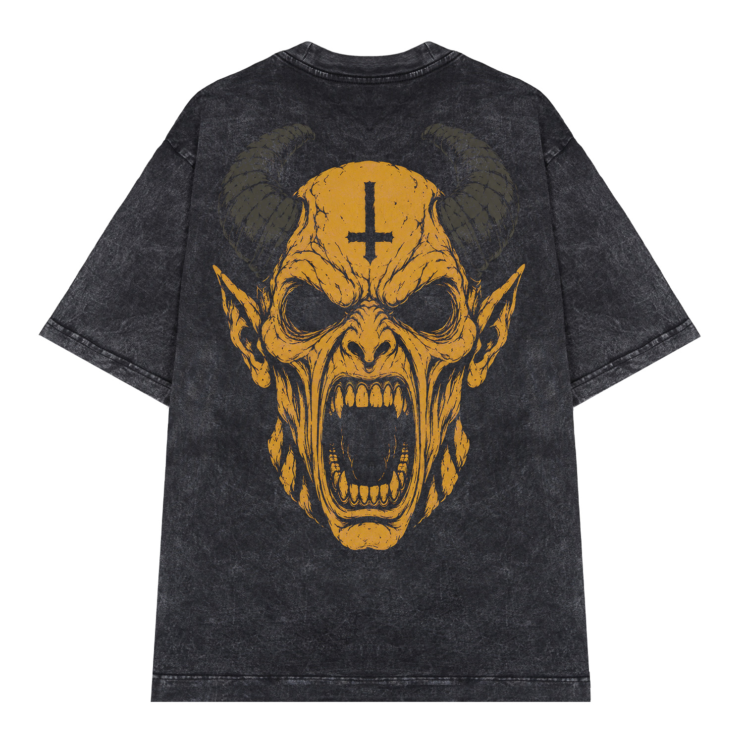 D127WS_1 Áo thun Horned Sin Wash - graphic tee oversized NVC