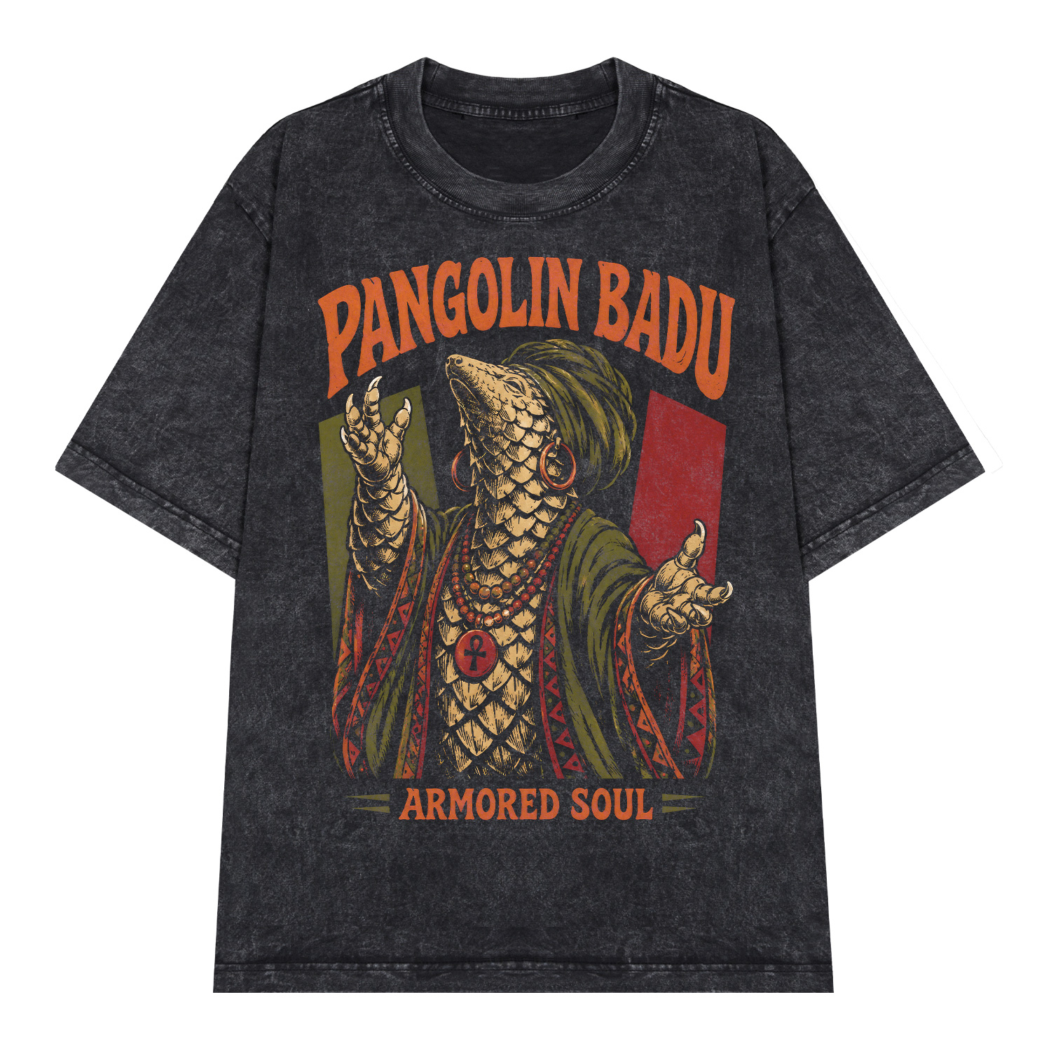 D128WS_1 Áo thun Armored Soul Wash - graphic tee oversized NVC
