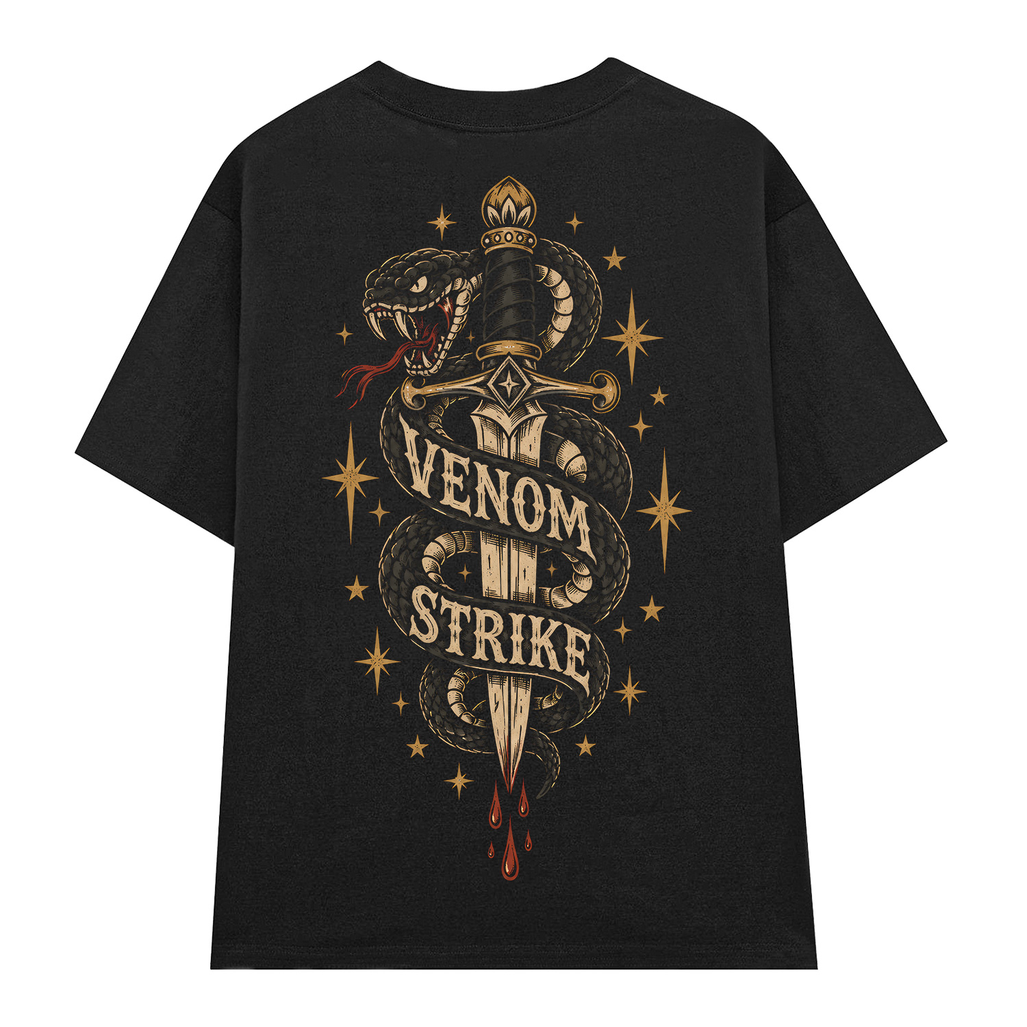 D131B_1 Áo thun Venom Strike Black - graphic tee oversized NVC