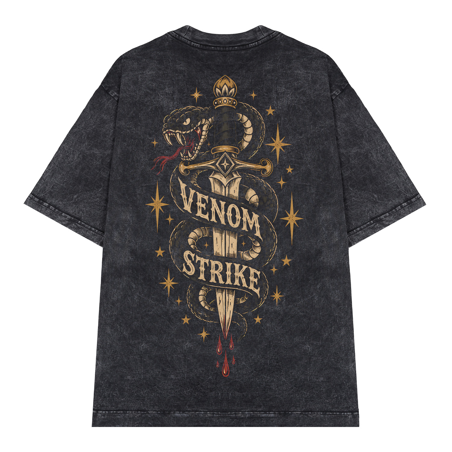 D131WS_1 Áo thun Venom Strike Wash - graphic tee oversized NVC
