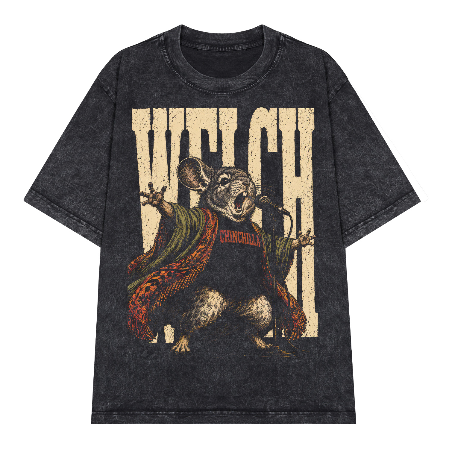 D134WS_1 Áo thun Velvet Chinchilla Wash - graphic tee oversized NVC