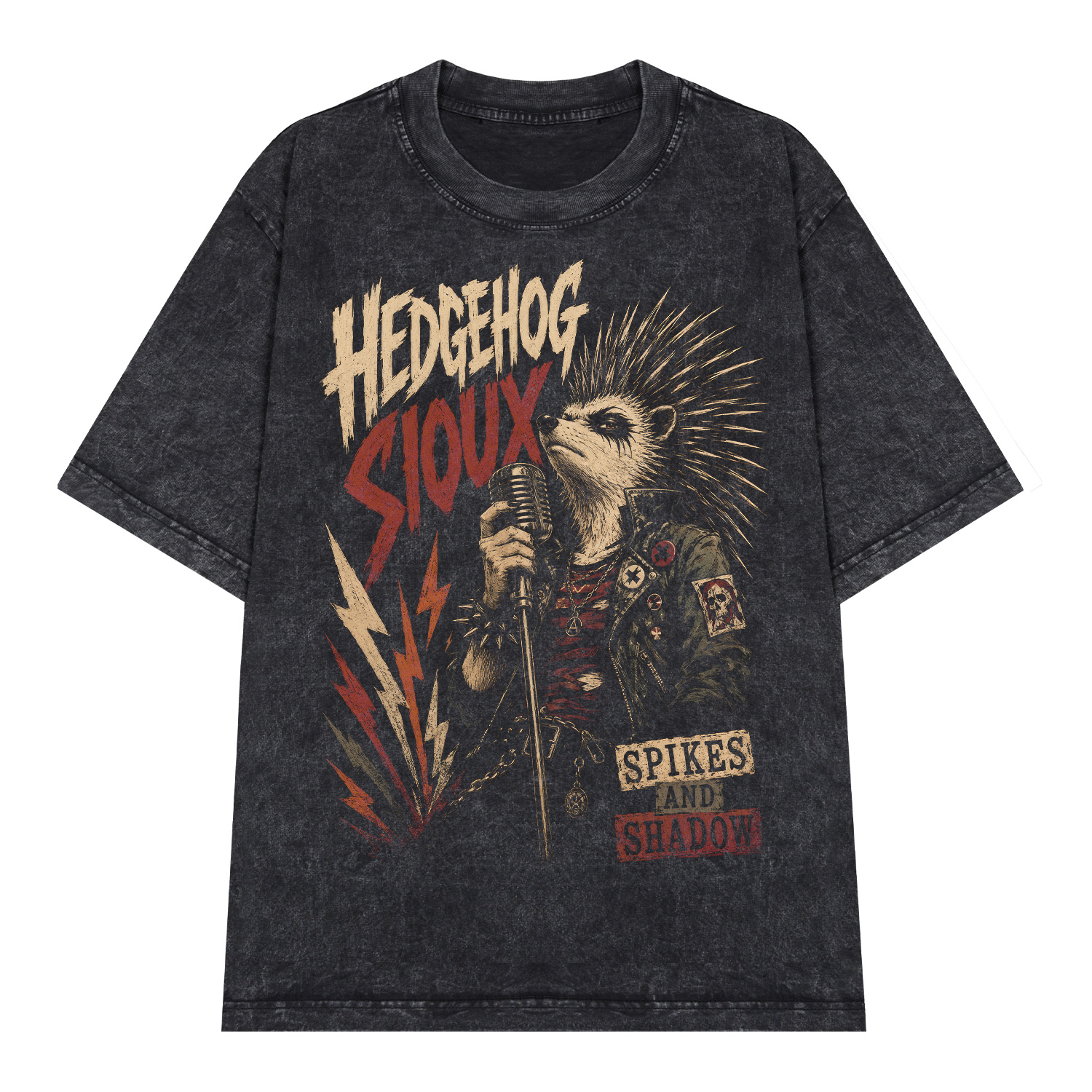 D135WS_1 Áo thun Spikes And Shadow Wash - graphic tee oversized NVC