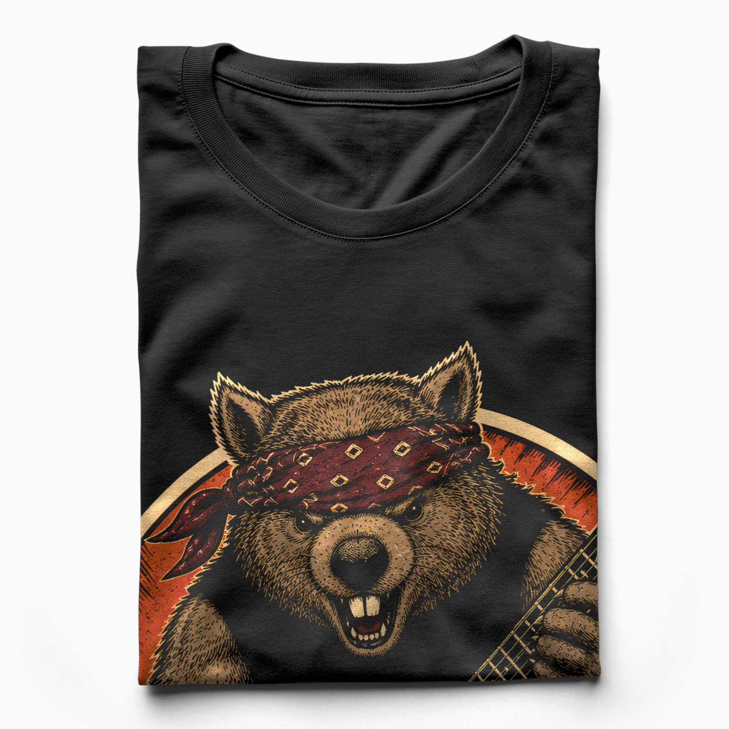 Áo thun Wombat Darrell Black - cận cảnh chất vải
