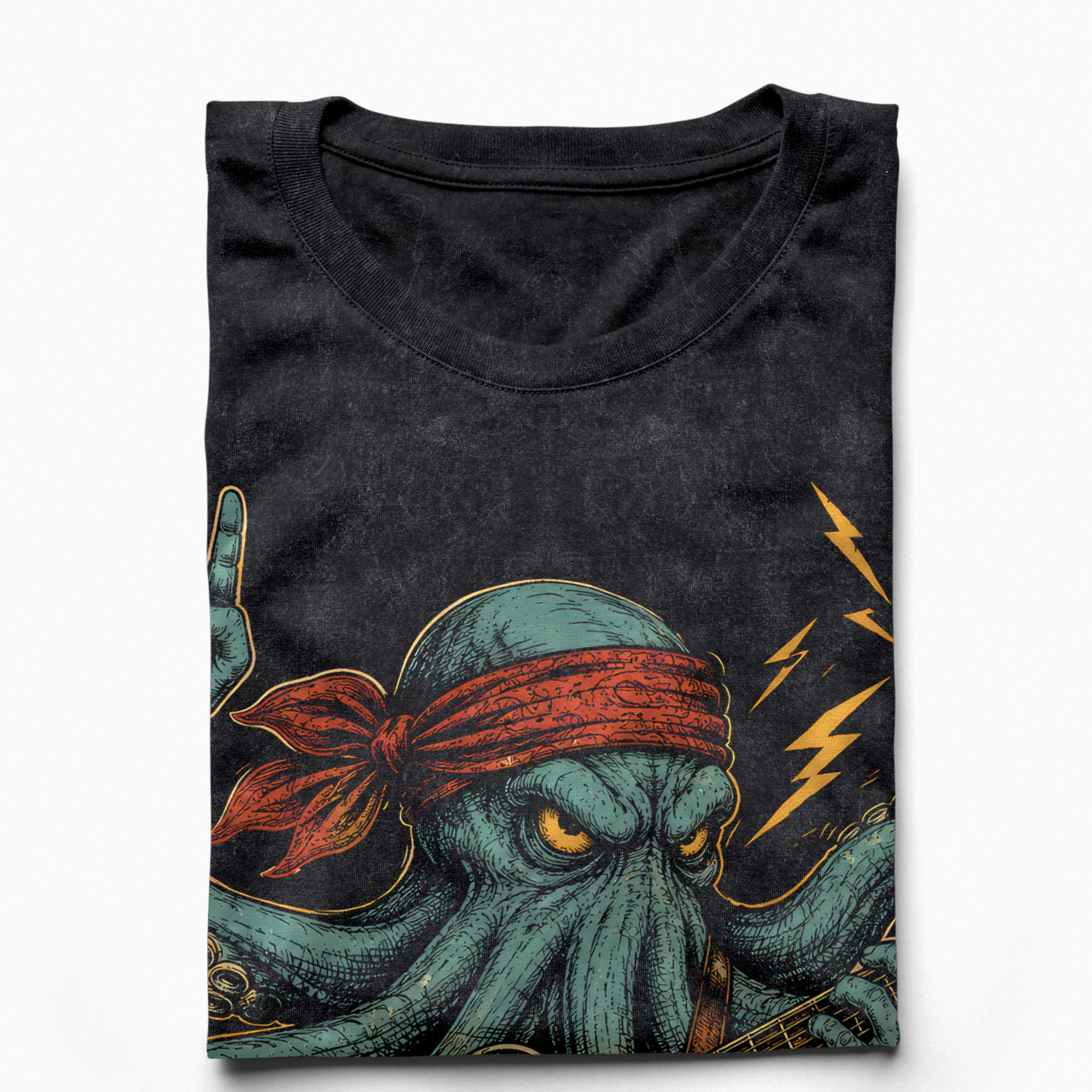 Áo thun Octopus Potter Wash - cận cảnh chất vải