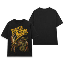 Áo thun Fiddler Monroe Black - mặt trước và mặt sau