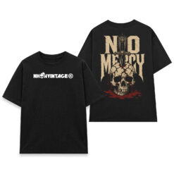 Áo thun No Mercy Black - mặt trước và mặt sau