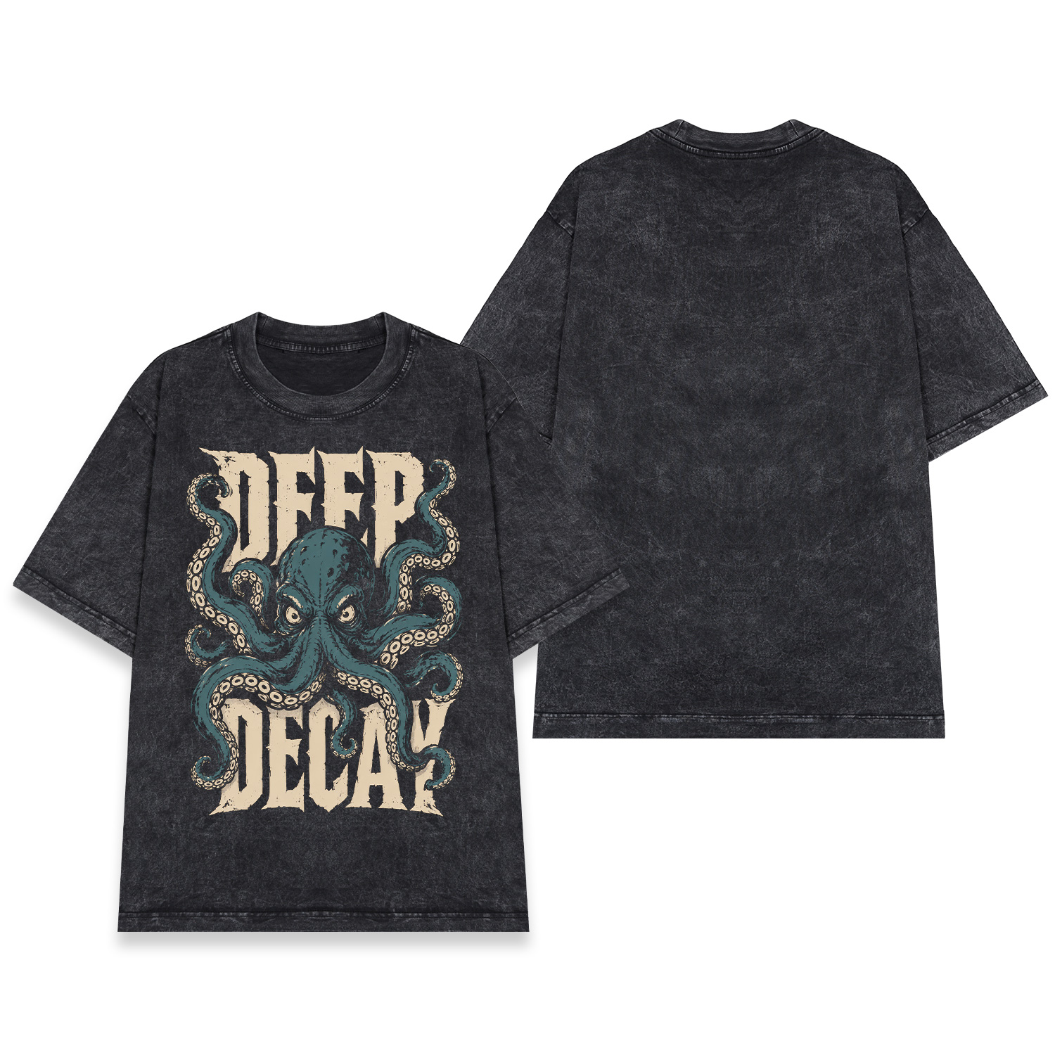 Áo thun Deep Decay Wash - mặt trước và mặt sau