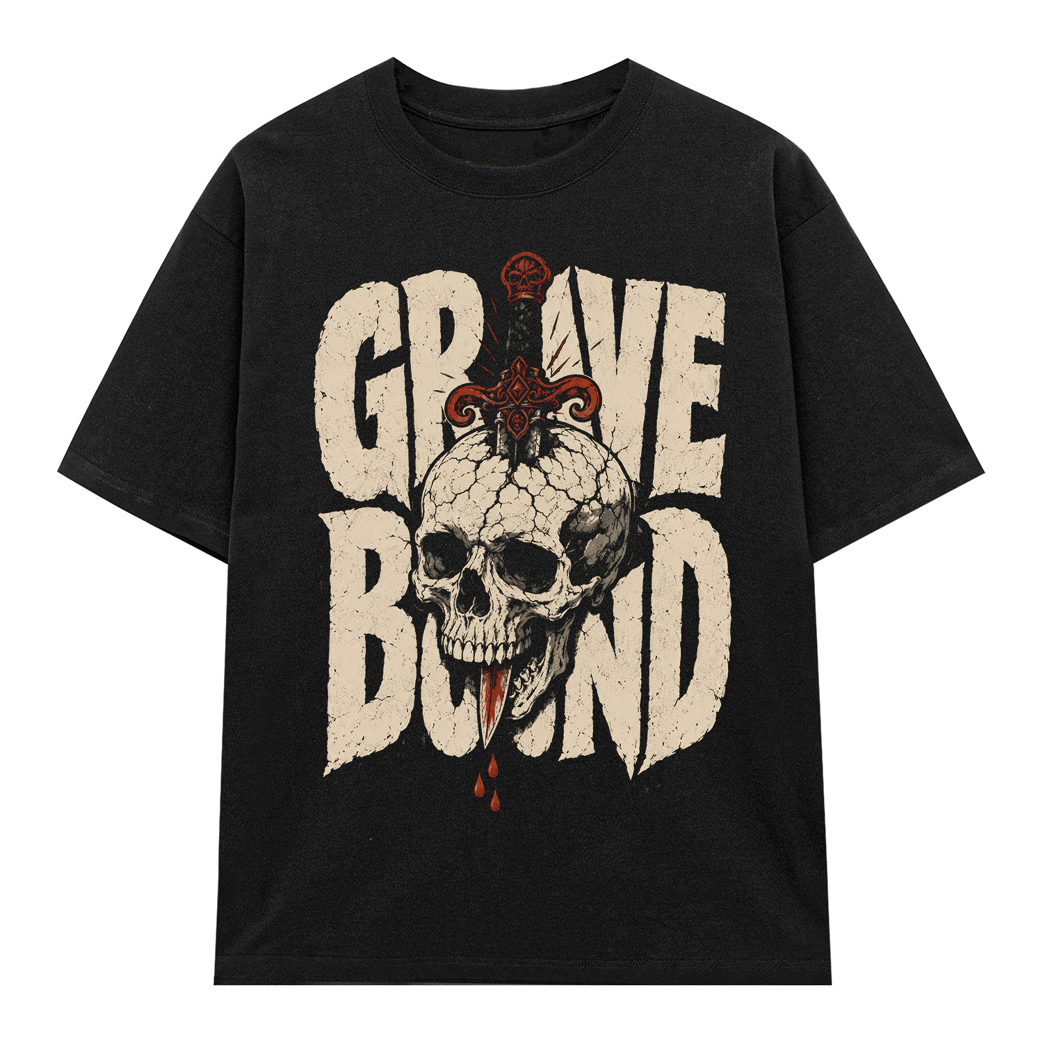 Áo thun Grave Bound Black - graphic tee oversized NVC
