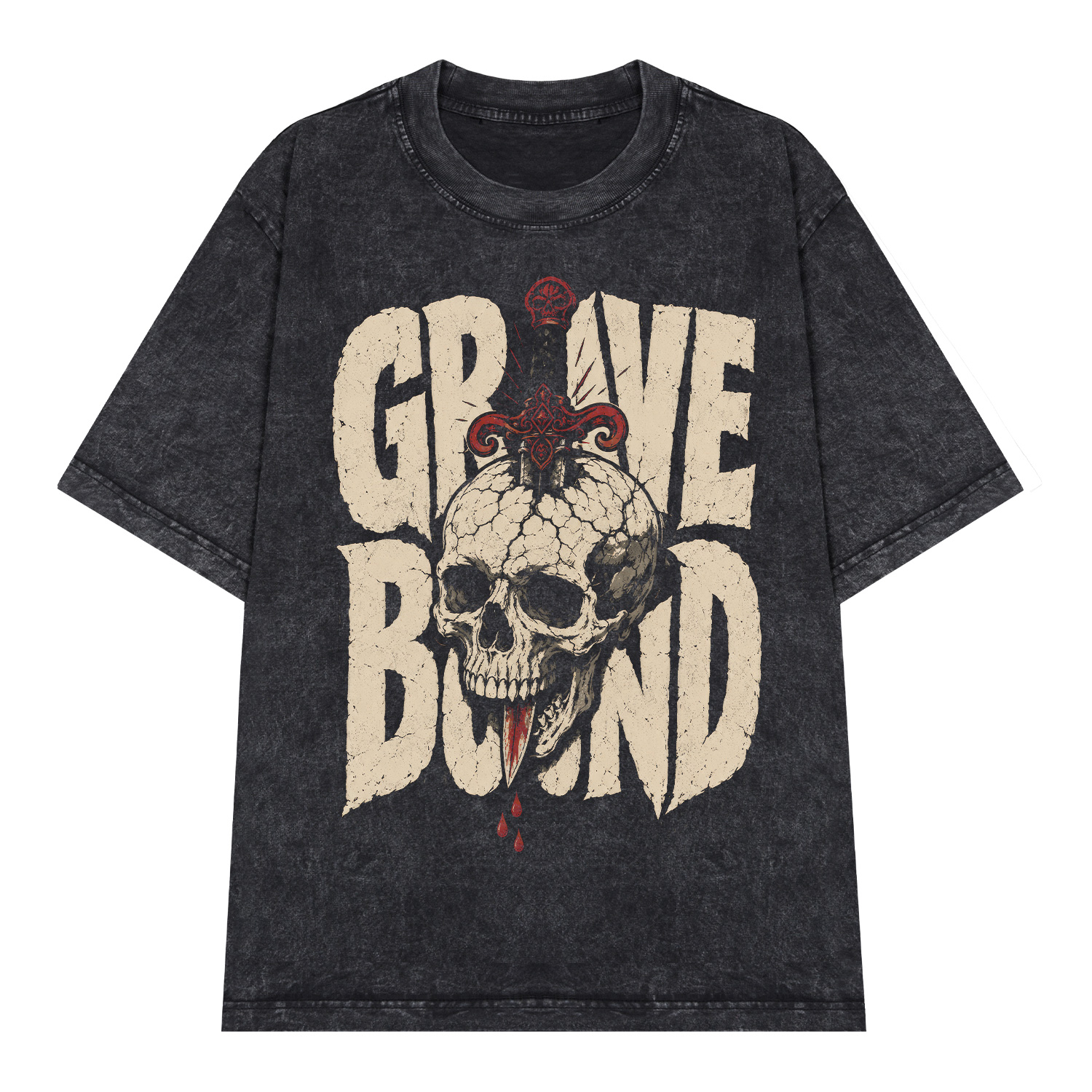 Áo thun Grave Bound Wash - graphic tee oversized NVC