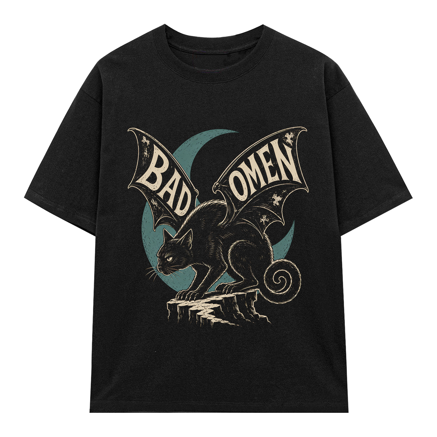 Áo thun Bad Omen Black - graphic tee oversized NVC