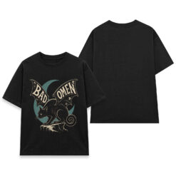 Áo thun Bad Omen Black - mặt trước và mặt sau