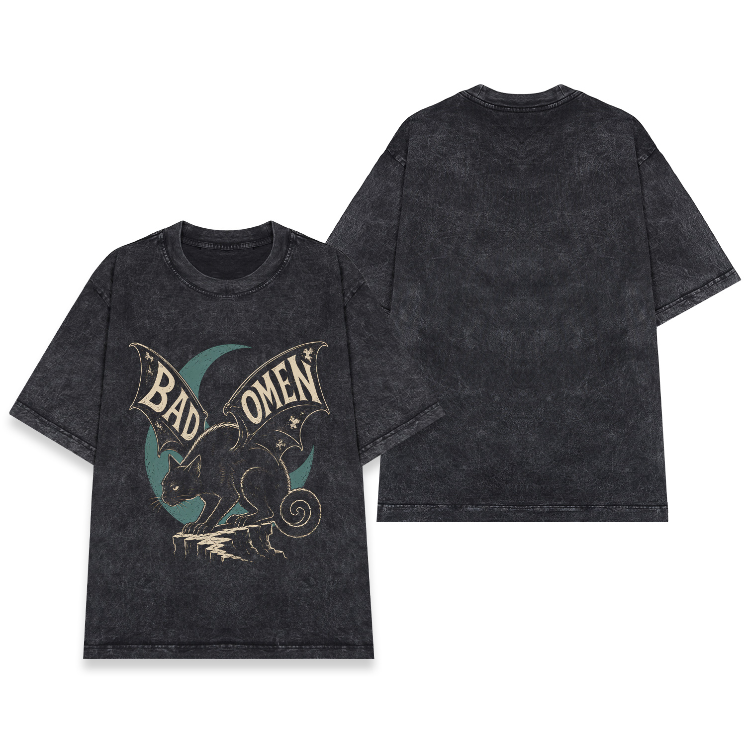 Áo thun Bad Omen Wash - mặt trước và mặt sau