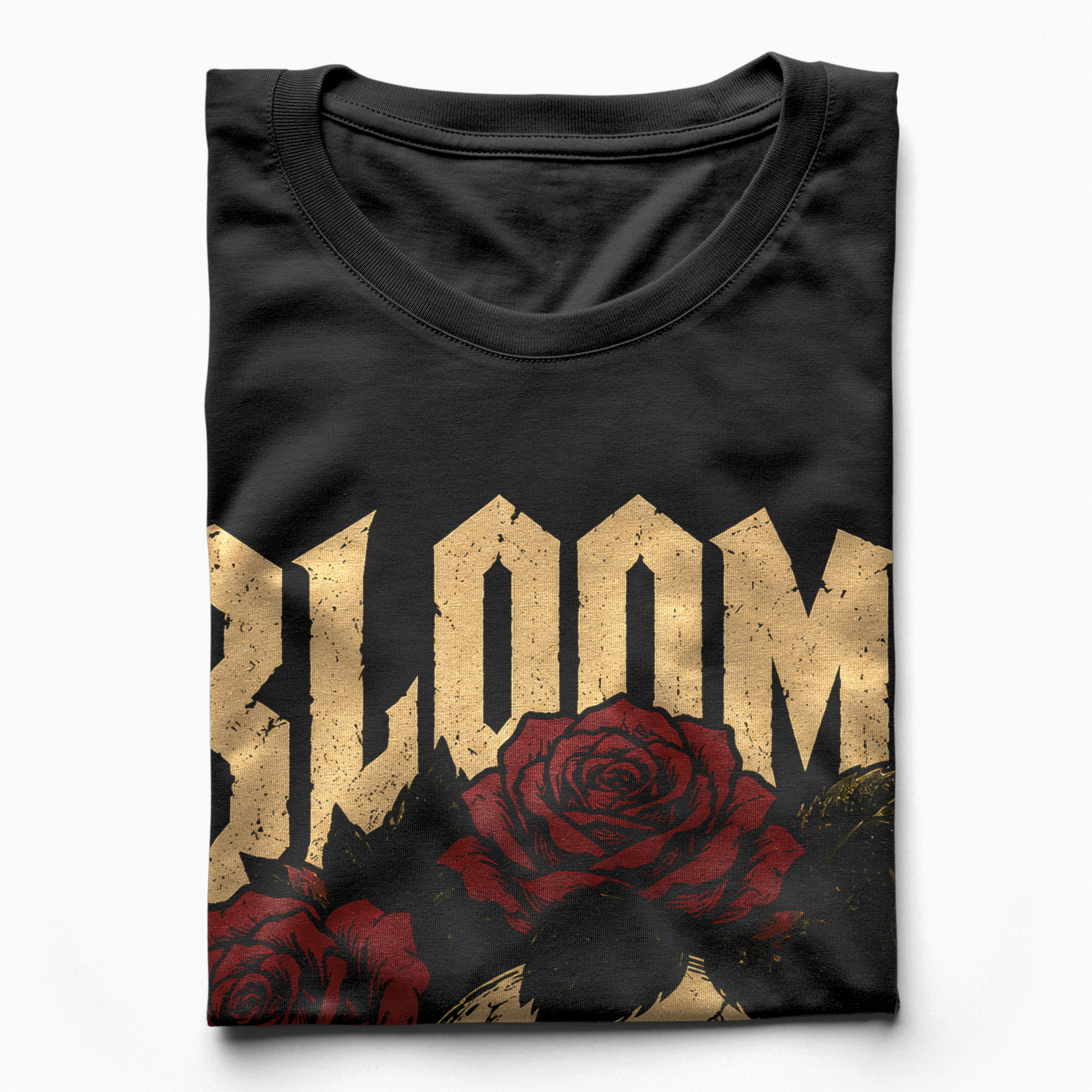 Áo thun Bloom of Decay Black - cận cảnh chất vải