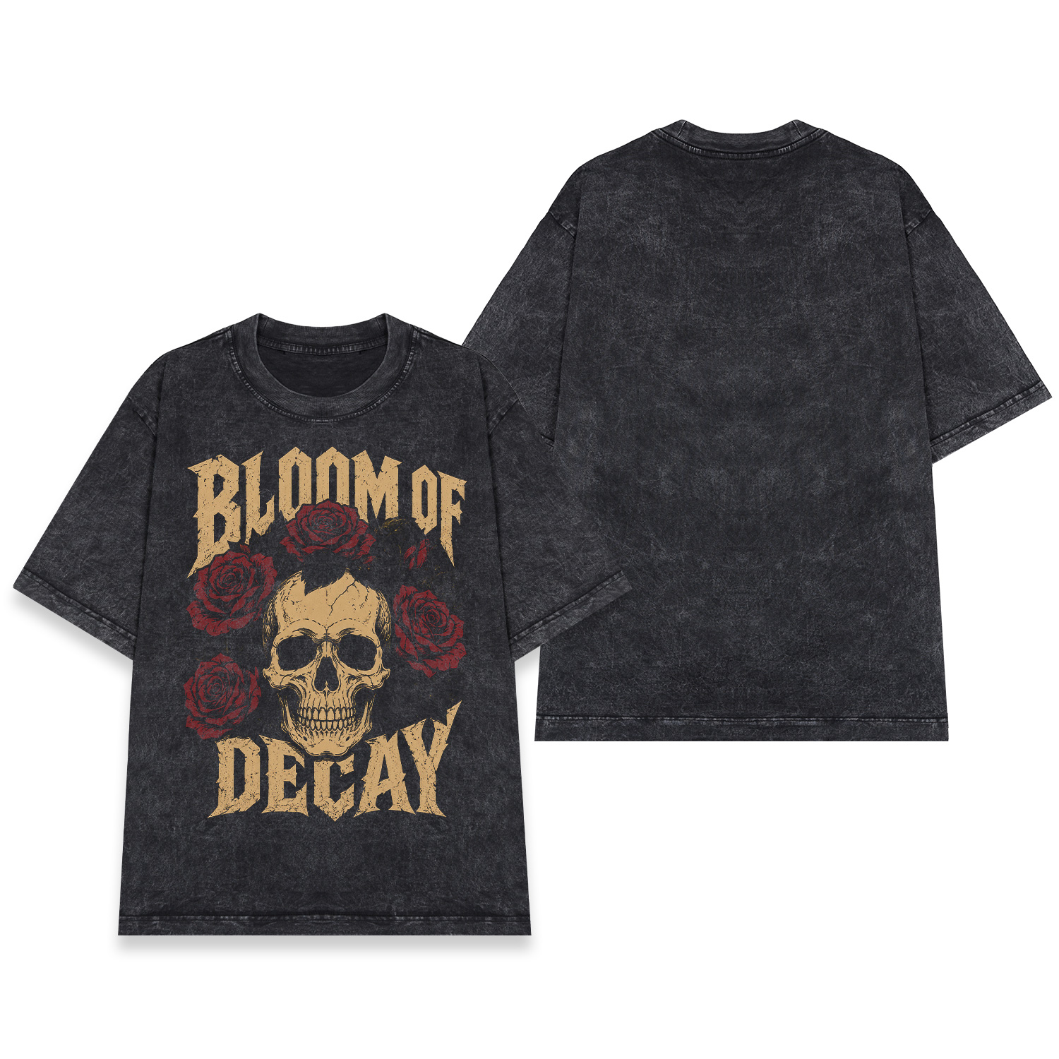 Áo thun Bloom of Decay Wash - mặt trước và mặt sau
