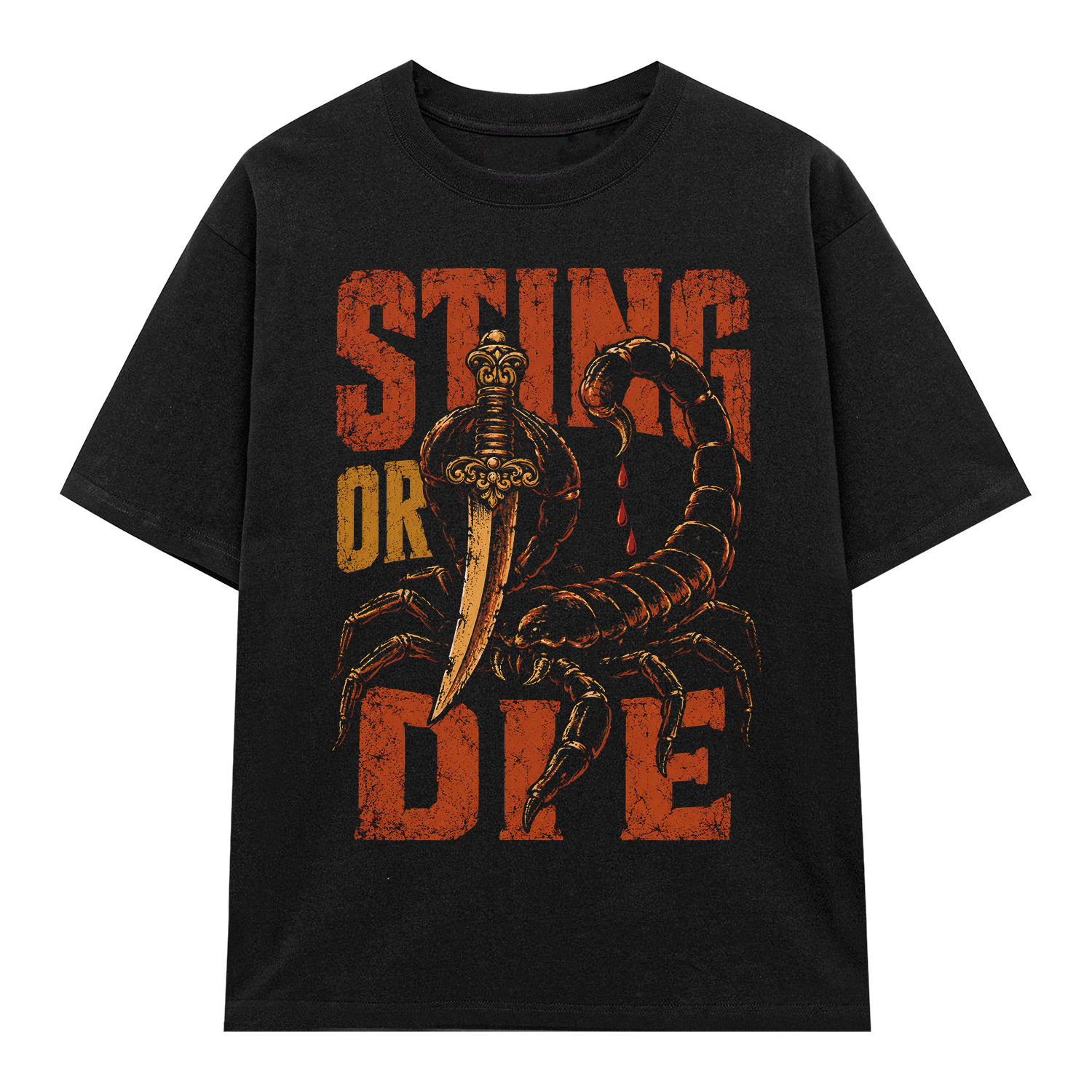 Áo thun Sting or Die Black - graphic tee oversized NVC