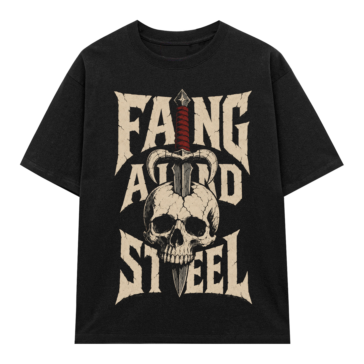 Áo thun Fang and Steel Black - graphic tee oversized NVC