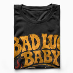 Áo thun Bad Luck Baby Black - cận cảnh chất vải