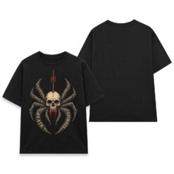 Áo thun Death Spinner Black - mặt trước và mặt sau
