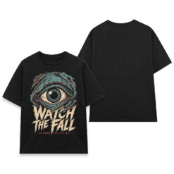 Áo thun Watch The Fall Black - mặt trước và mặt sau