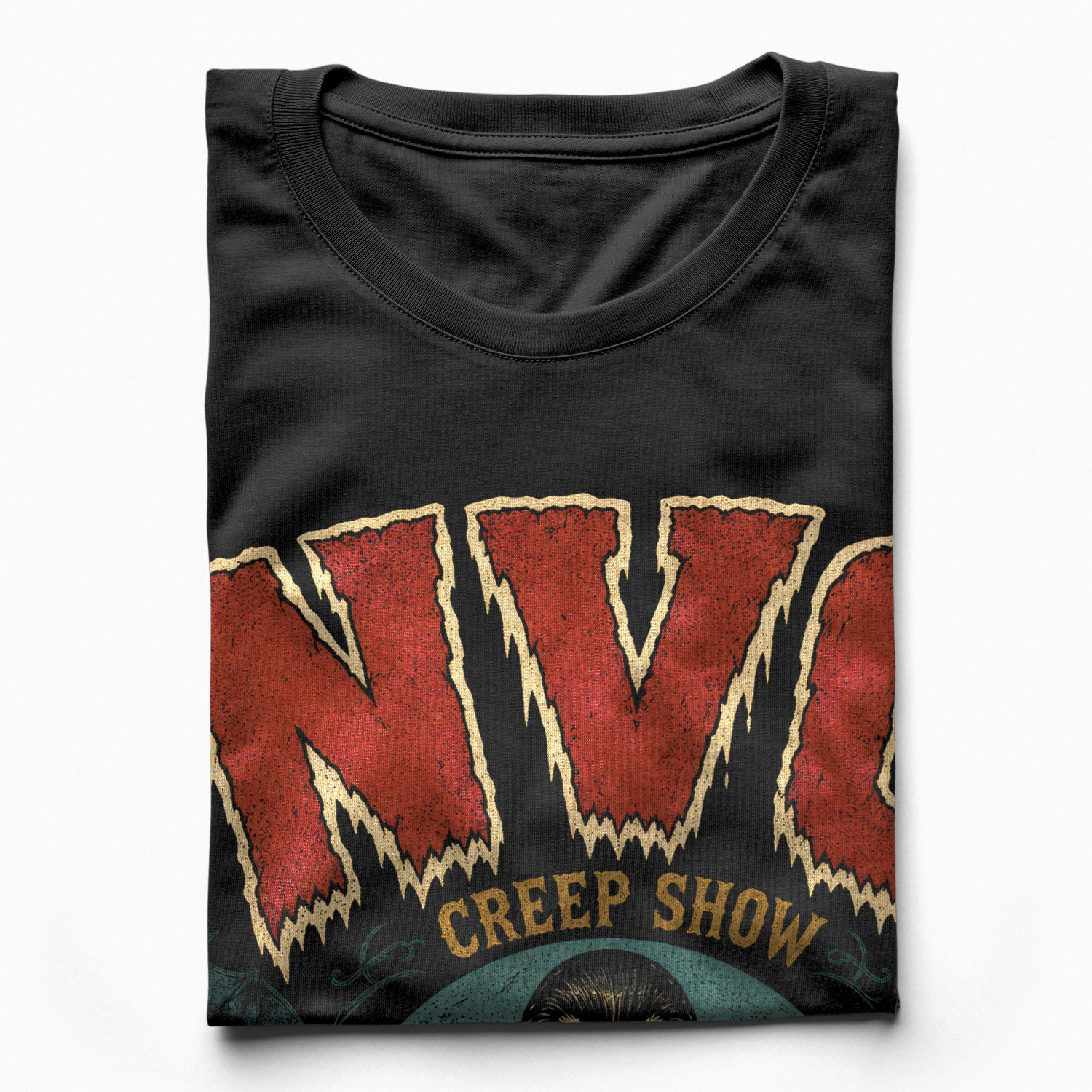 Áo thun NVC Creep Show Black - cận cảnh chất vải