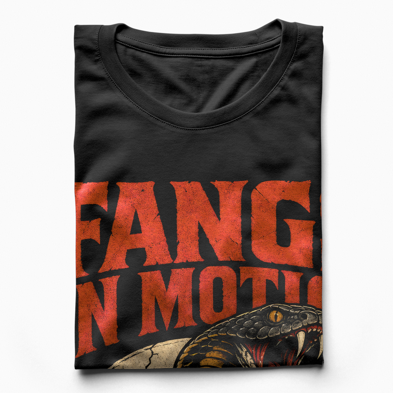 Áo thun Fangs In Motion Black - cận cảnh chất vải