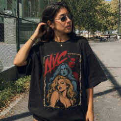 Áo thun NVC Heartbreaker Black - người mẫu mặc áo, góc khác