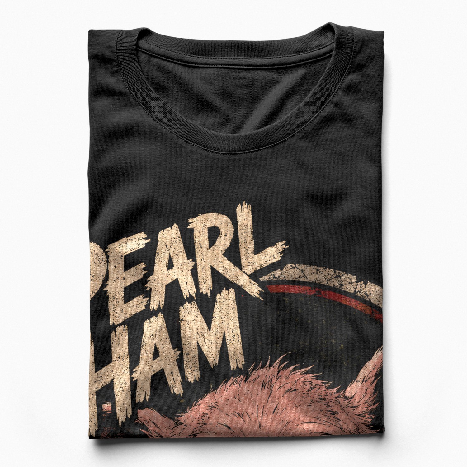 Áo thun Pearl Ham Black - cận cảnh chất vải
