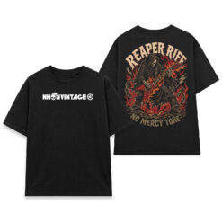 Áo thun Reaper Riff Black - mặt trước và mặt sau