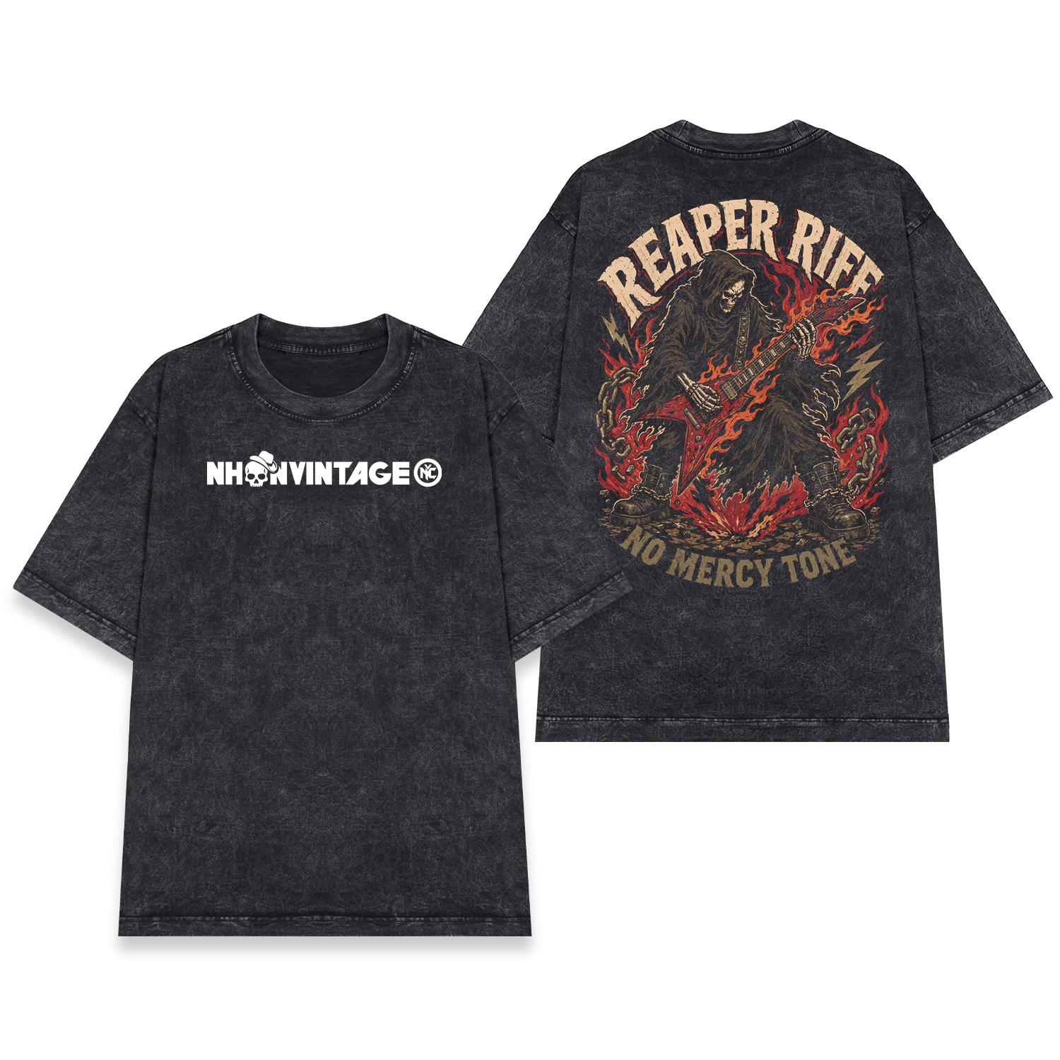 D88WS_4 Áo thun Reaper Riff Wash - mặt trước và mặt sau