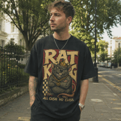 Áo thun Rat King Black - người mẫu mặc áo
