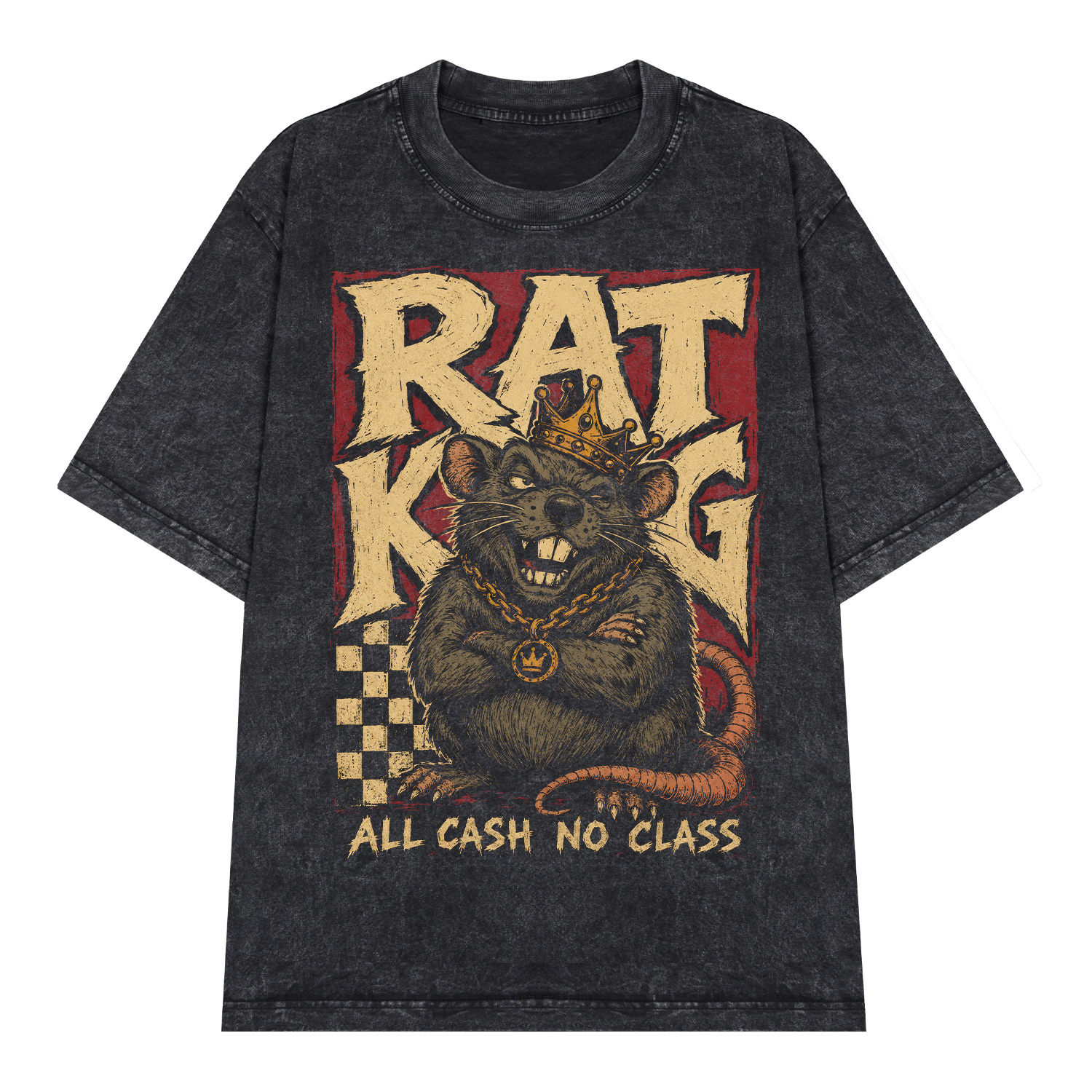 D91WS_1 Áo thun Rat King Wash - graphic tee oversized NVC