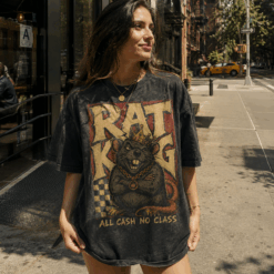 Áo thun Rat King Wash - người mẫu mặc áo