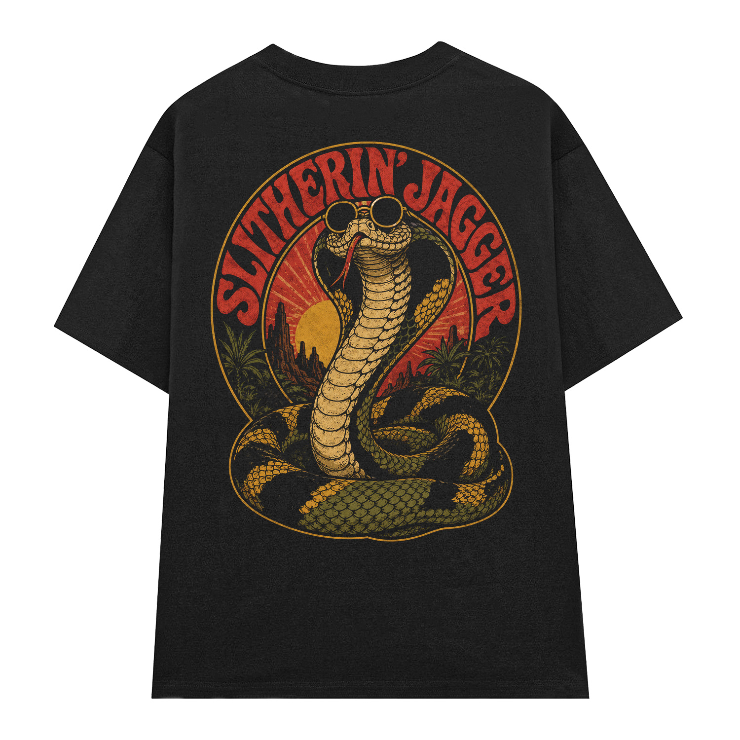 D95B_1 Áo thun Desert Cobra Black - graphic tee oversized NVC