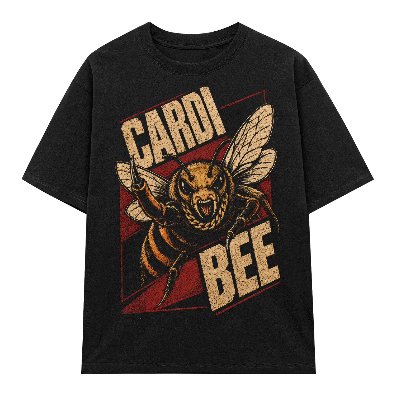 D98B_1 Áo thun Golden Sting Black - graphic tee oversized NVC